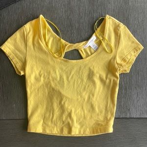 Cutout Yellow Crop Top